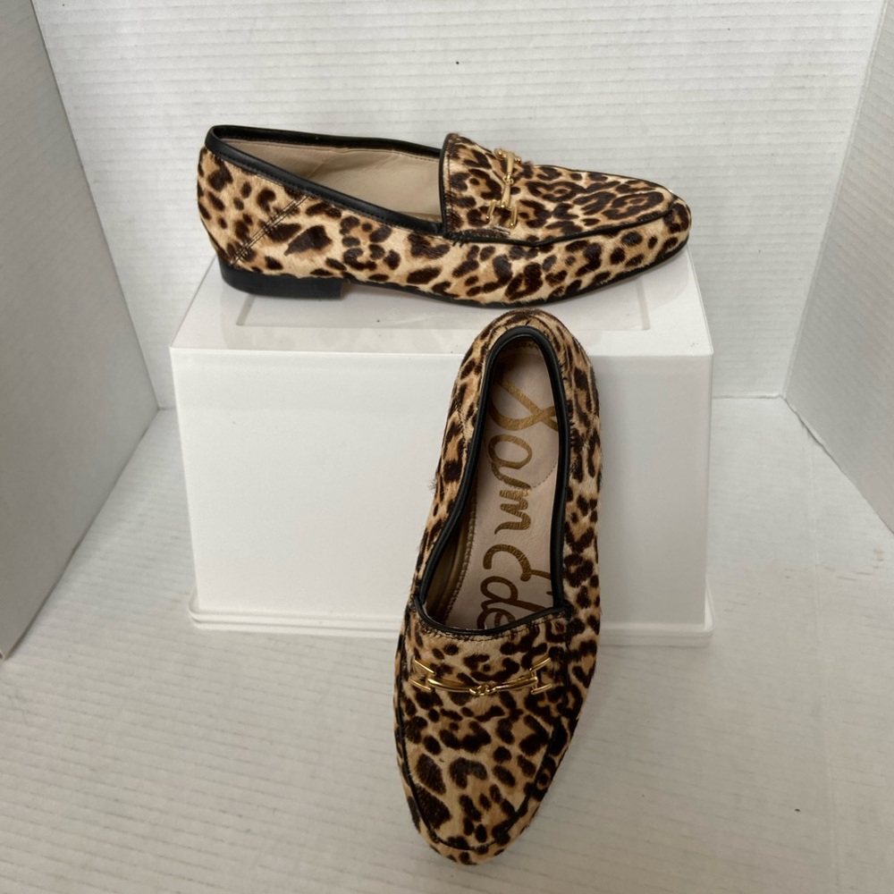 Sam Edelman Calf Hair Flats Womens Shoes Loafers Brown Leopard Cheetah Sz 5.5 - Picture 4 of 11